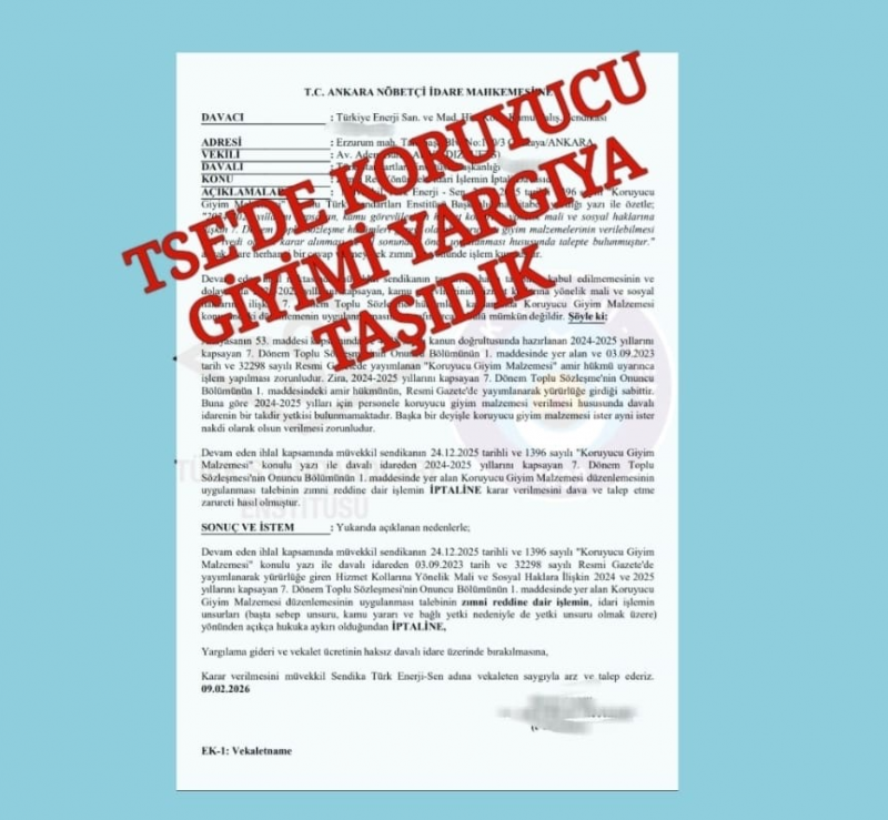 TÜRK STANDARTLARI ENSTİTÜSÜ KORUYUCU GİYİMİNİ YARGIYA TAŞIDIK