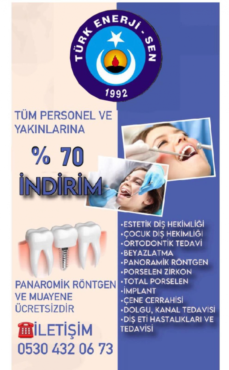 HAMZA ÇETİN AĞIZ VE DİŞ SAĞLIĞI  İLE İNDİRİM ANLAŞMASI YAPILDI