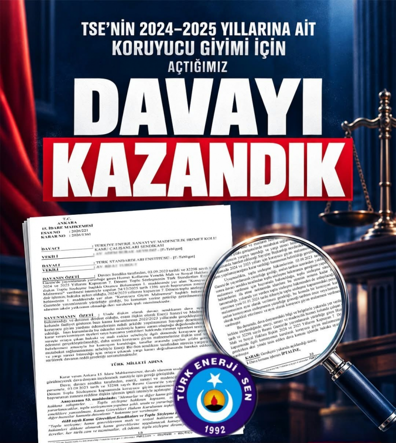 TSE'DE KORUYUCU GİYİM DAVASINI KAZANDIK